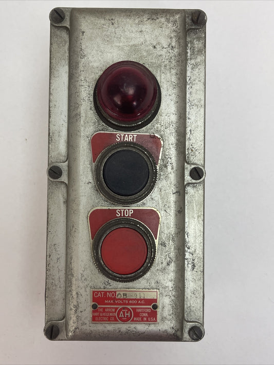 ARROW HART OB-911 START STOP PUSHBUTTON STATION ENCLOSURE 600VAC