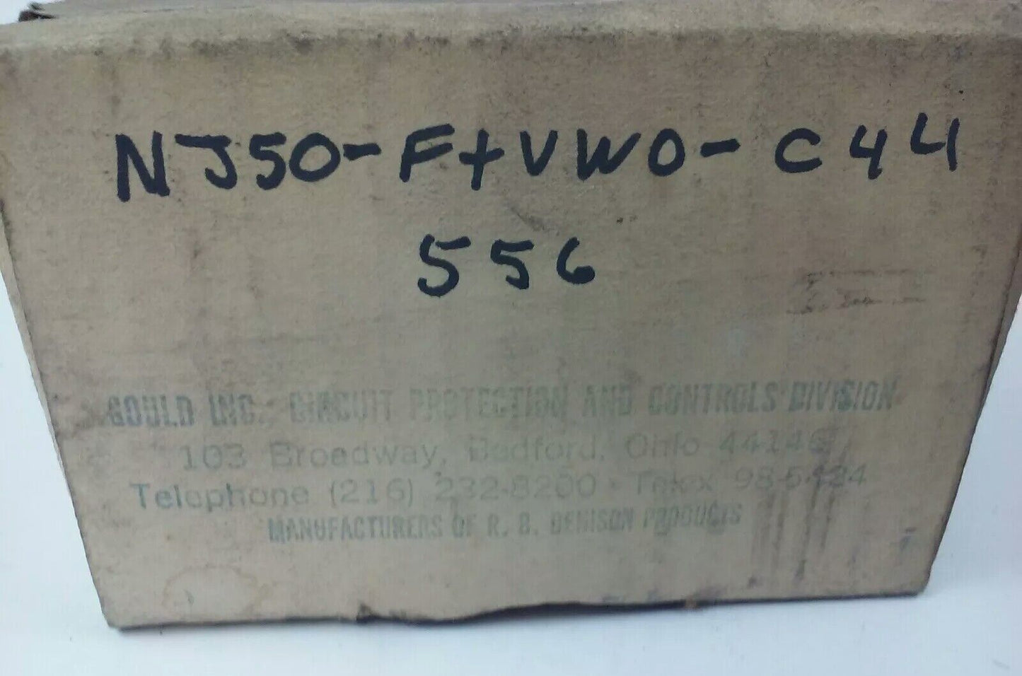 GOULD R.B.DENISON NJ50-F+VWO-C44 556, PROXIMITY LIMIT SWITCH,  NEW SURPLUS, NJ50