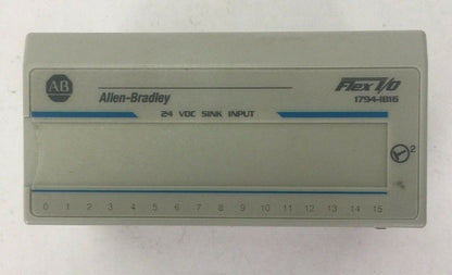 ALLEN BRADLEY 1794-IB16 24VDC SINK INPUT MODULE SER A F/W REV BLANK