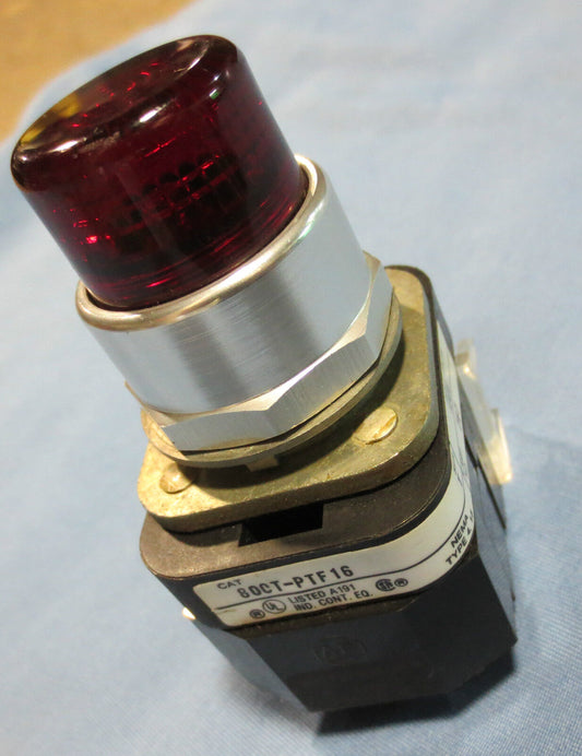 ALLEN-BRADLEY 800T-PTF16 Ser. T ILLUMINATED PUSH BUTTON, RED - PUSH-TO-TEST