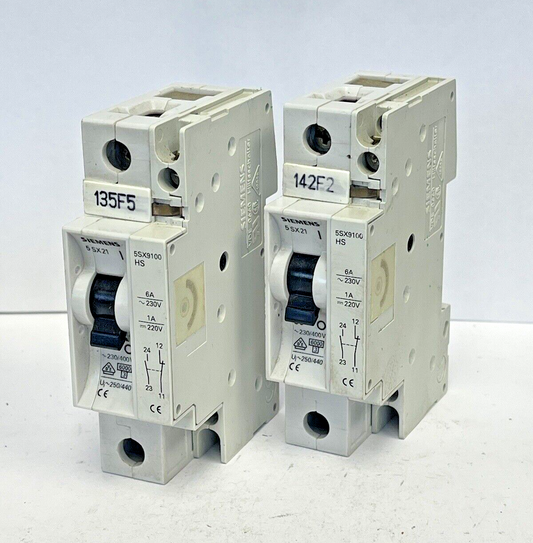 SIEMENS *LOT OF 2*- 5SX21 & 5SX9100 - CIRCUIT BREAKERS  & AUXILIARY CONTACTS