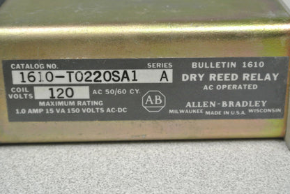 ALLEN-BRADLEY 1610-T0220SA1 DRY REED RELAY / AC OPERATED / 120V COIL NEW SURPLUS