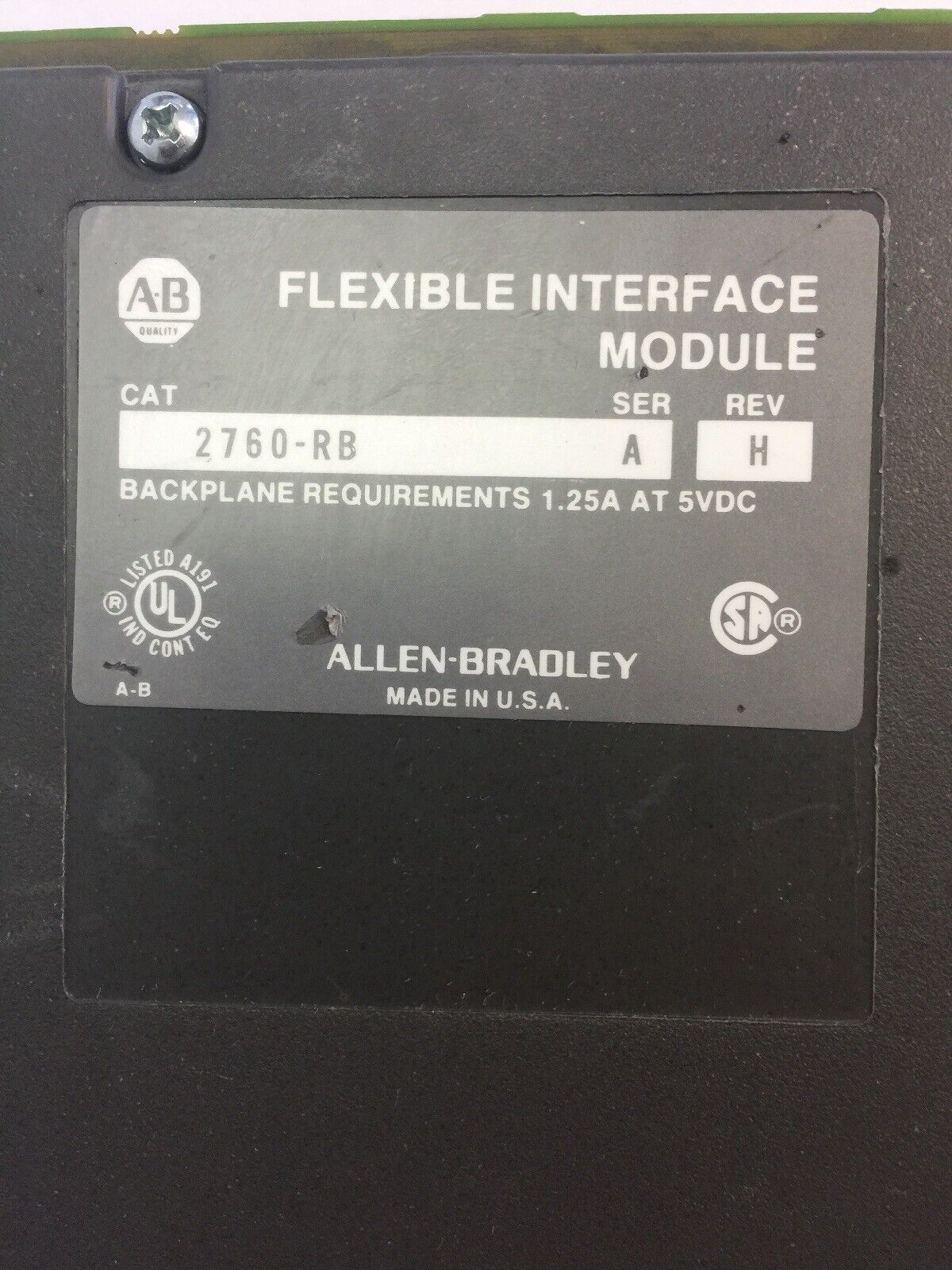 ALLEN BRADLEY 2760-RB FLEXIBLE INTERFACE MODULE SER A REV H
