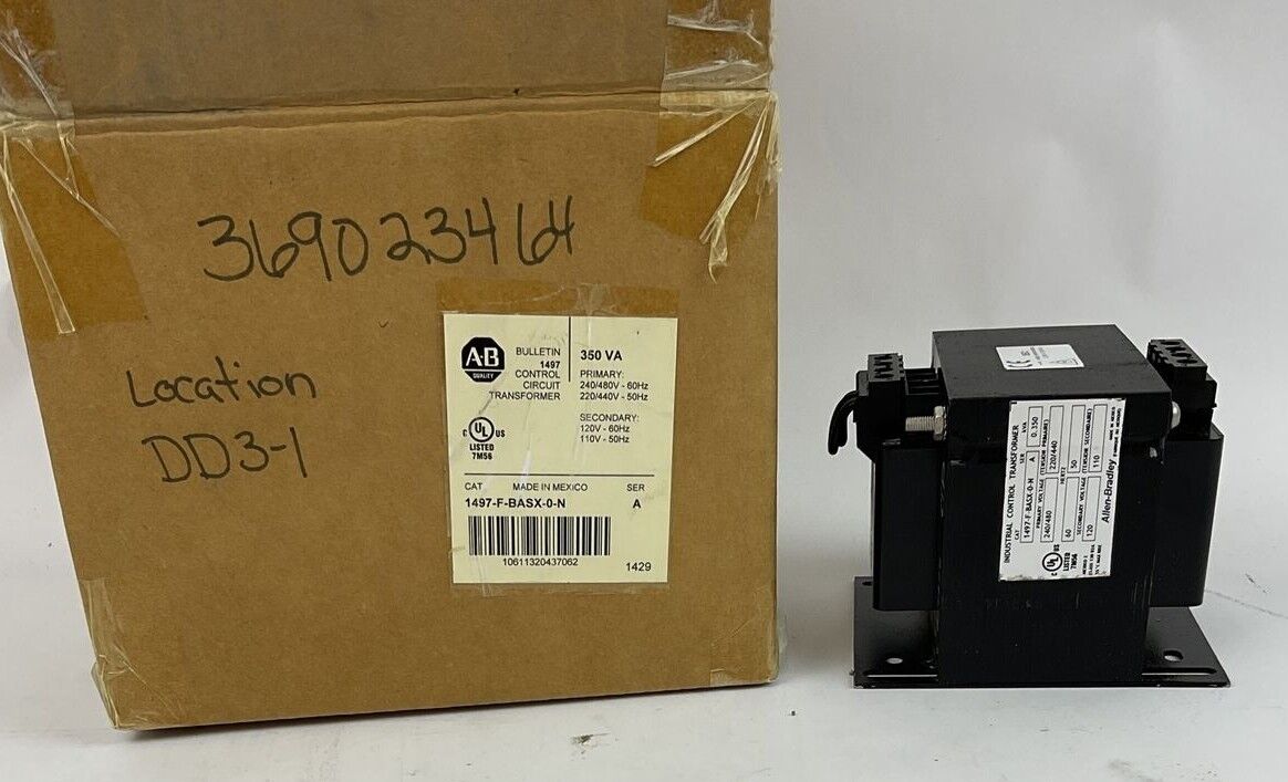 ALLEN BRADLEY 1497-F-BASX-0-N INDUSTRIAL CONTROL TRANSFORMER 0.350KVA 480V