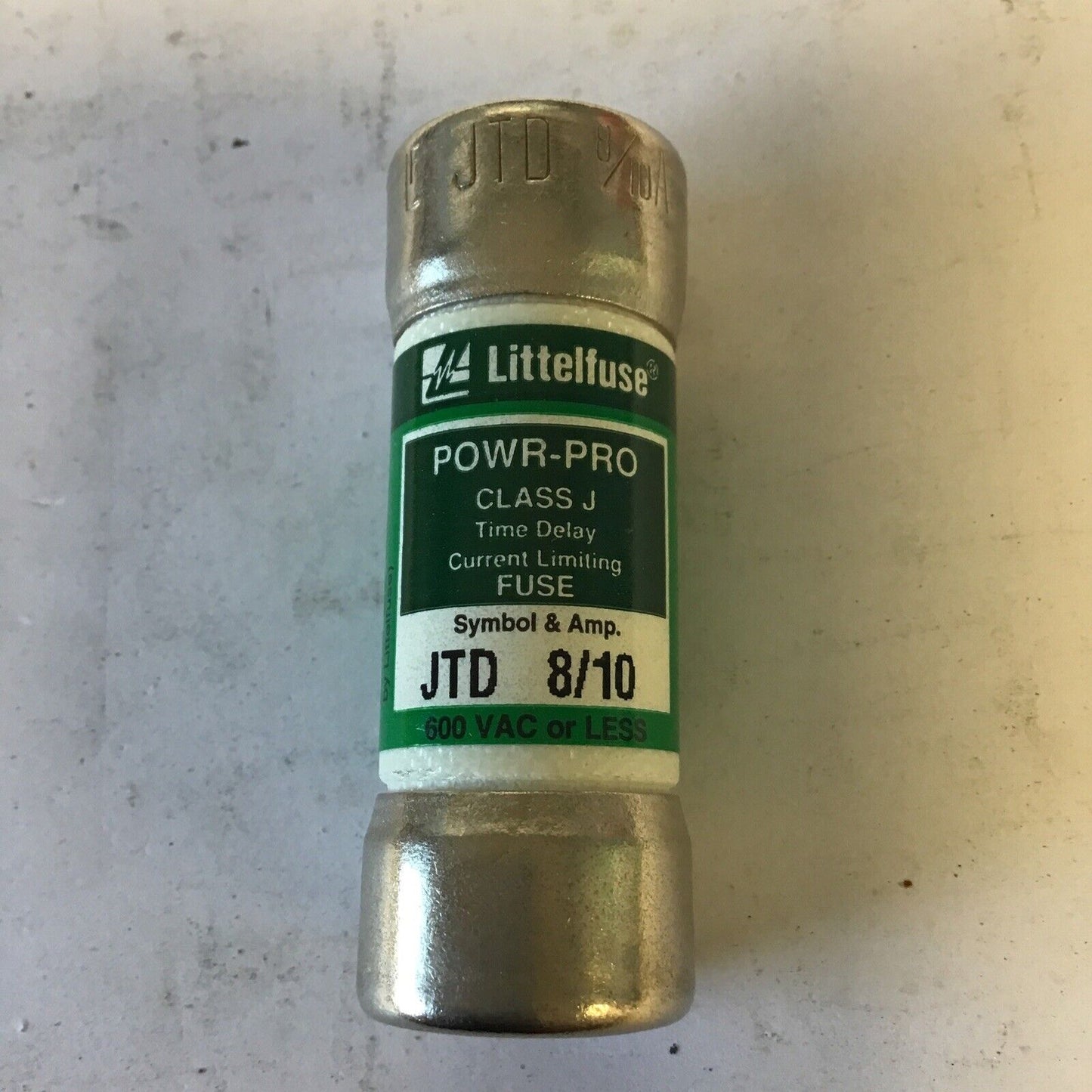 LITTLEFUSE JTD 8/10 POWR-GARD FUSE 8/10A 600VAC CLASS J TIME DELAY ***LOTOF5***