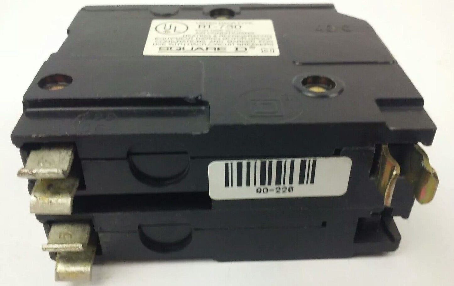 SQUARE D QO220 CIRCUIT BREAKER, 2P, 20A, 120/240VAC, TYPE QO, USED SURPLUS