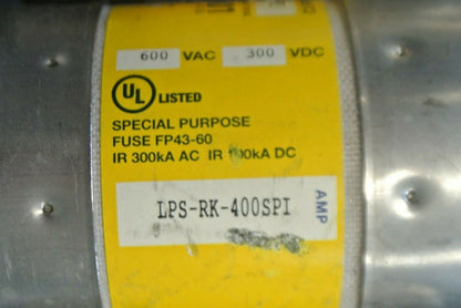 BUSSMANN LPS-RK-400SPI DUAL-ELEMENT LOW-PEAK INDICATOR FUSE / 400A / 600VAC