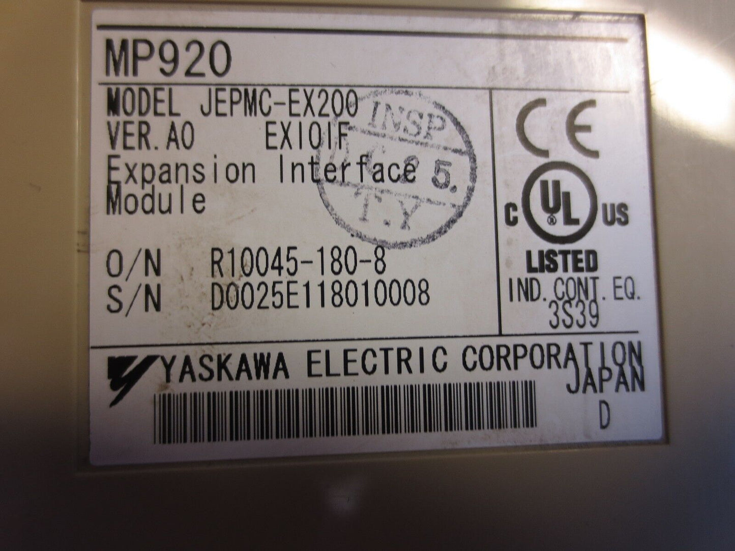 YASKAWA MP920 EXIOIF / JEPMC-EX200 EXPANSION INTERFACE MODULE