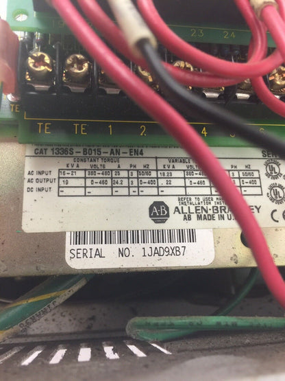 ALLEN BRADLEY 1336S-B015-AN-EN4 AC DRIVE 1336 PLUS 480V