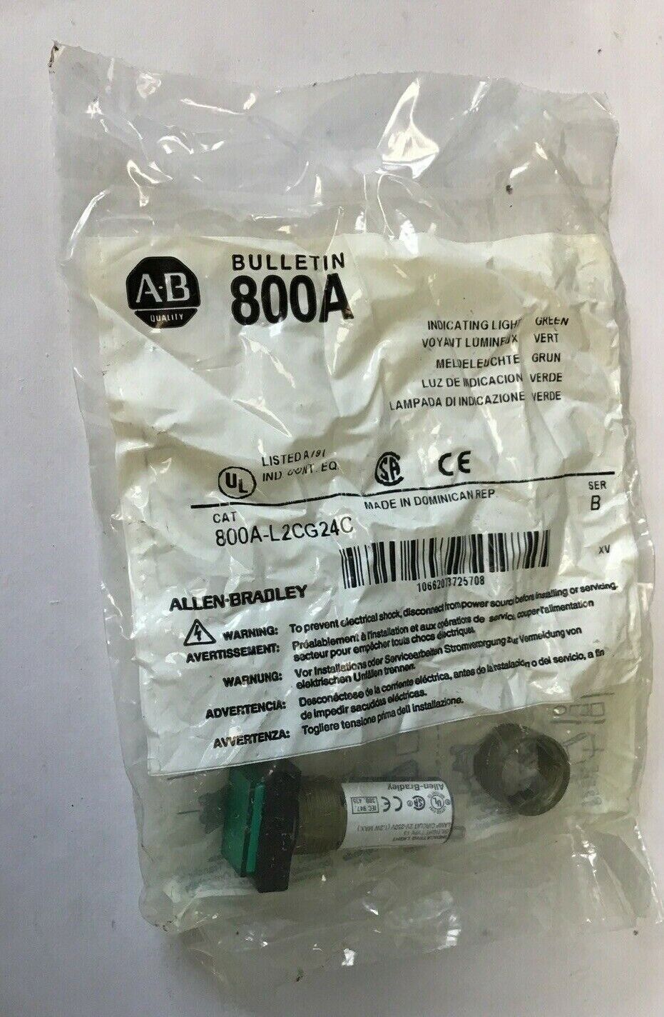 ALLEN BRADLEY 800A-L2CG24C INDICATING LIGHT SER.B GREEN