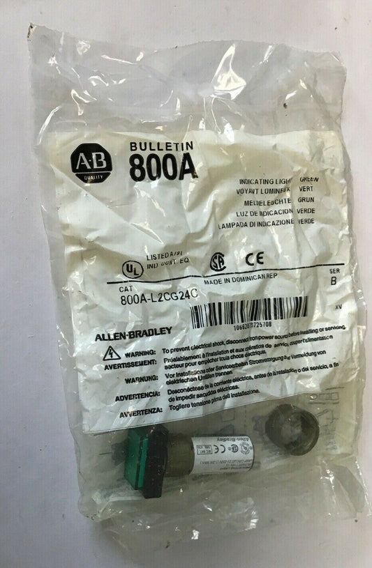 ALLEN BRADLEY 800A-L2CG24C INDICATING LIGHT SER.B GREEN