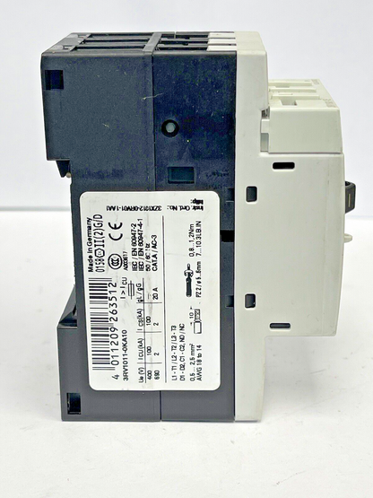 SIEMENS - 3RV1011-0KA10 & 3RV1901-1E-CIRCUIT BREAKER W/ SWITCH TRANSVERSE