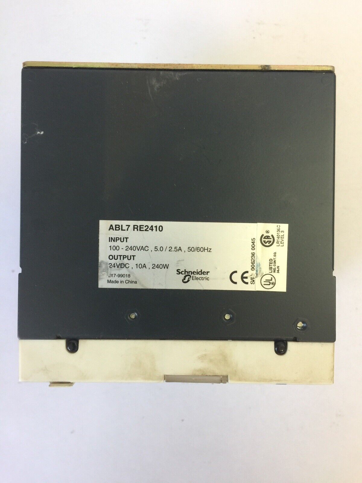 TELEMECANIQUE ABL7 RE2410 POWER SUPPLY MODULE INPUT 100-240VAC OUTPUT 24VDC