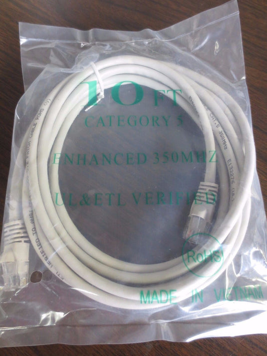 CAB182-10 CABLE - CAT 5, UL & ETL 350 MHz x 10' - NEW SURPLUS ***LOT of 10***