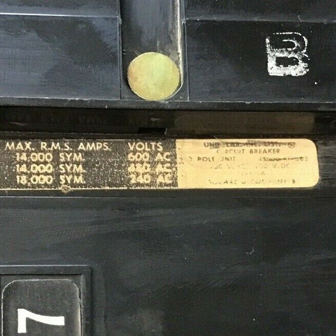 SQUARE D FA26050CB-S CIRCUIT BREAKER 50A 2POLE 600VAC 250VDC
