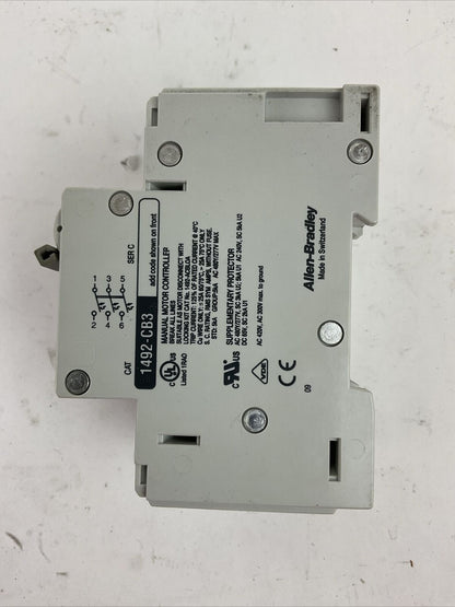 ALLEN BRADLEY 1492-CB3G030 MANUAL MOTOR CONTROLLER 3A 1-1/2HP 3P 480Y/277VAC SER