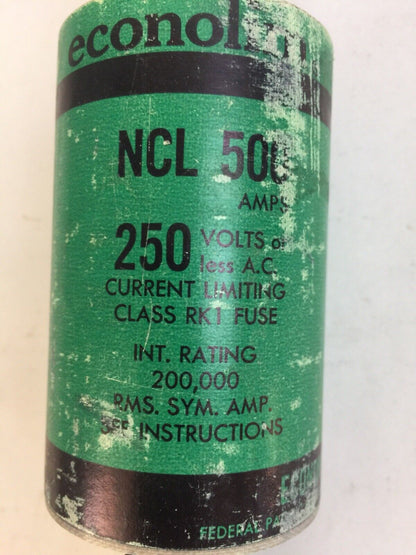 ECONOMY NCL500 ECONOLIM CURRENT LIMITING CLASS RK1 FUSE 250VAC 500AMP