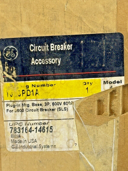 GE - TJ63PD1A - PLUG-IN MOUNTING BASE ASSEMBLY - TYPE TJ - NEW OLD STOCK
