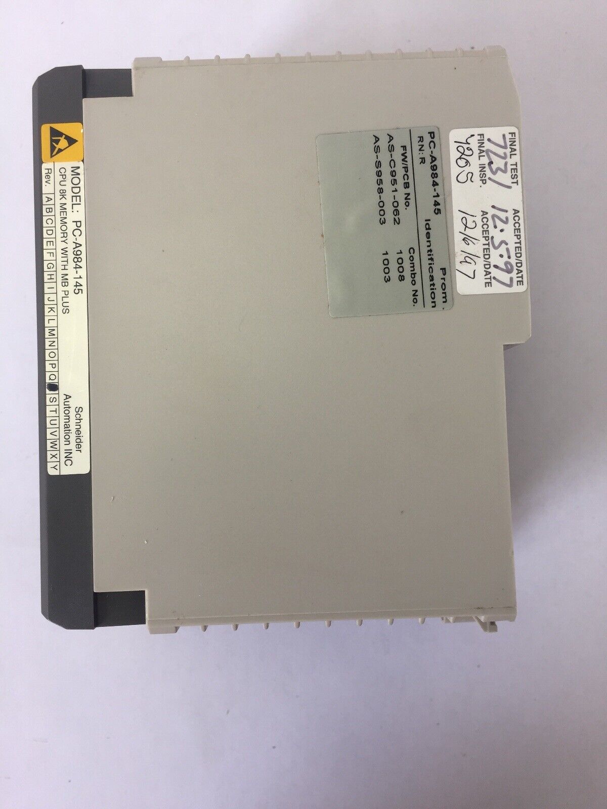 MODICON PC-A984-145 COMP 984 CPU 8K MEM 1XMB MB+ MBPLUS MODBUS 24VDC MODULE REV