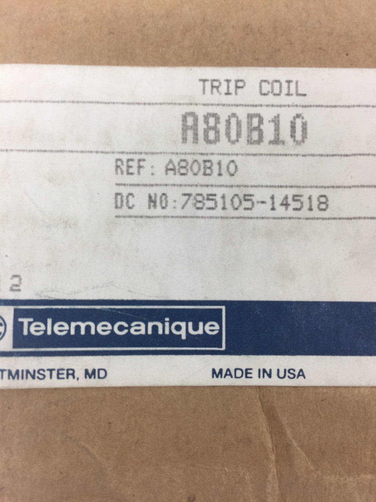 TELEMECANIQUE / GOULD A80B10 TRIP COIL