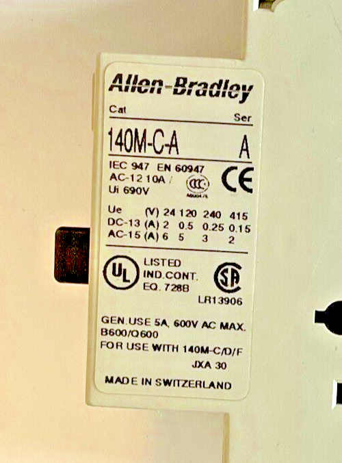 ALLEN BRADLEY 140M-C2E-B40 SER.B MOTOR PROTECTOR W/140-C-A AUX CONTACT SER.A