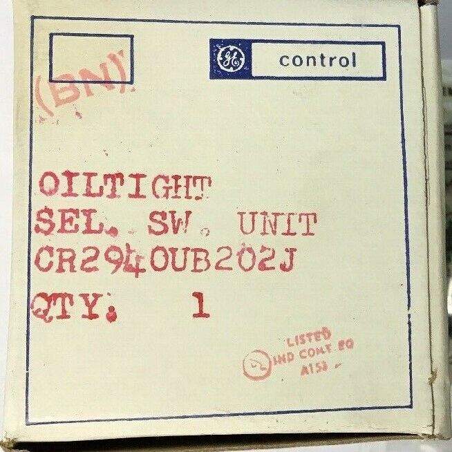 GENERAL ELECTRIC CR2940UB202J SELECTOR SWITCH