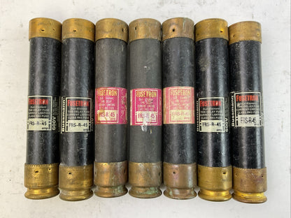 FUSETRON FRS-R-45 DUAL-ELEMENT TIME DELAY CURRENT LIMITING 600VAC 45A (LOT OF 7)