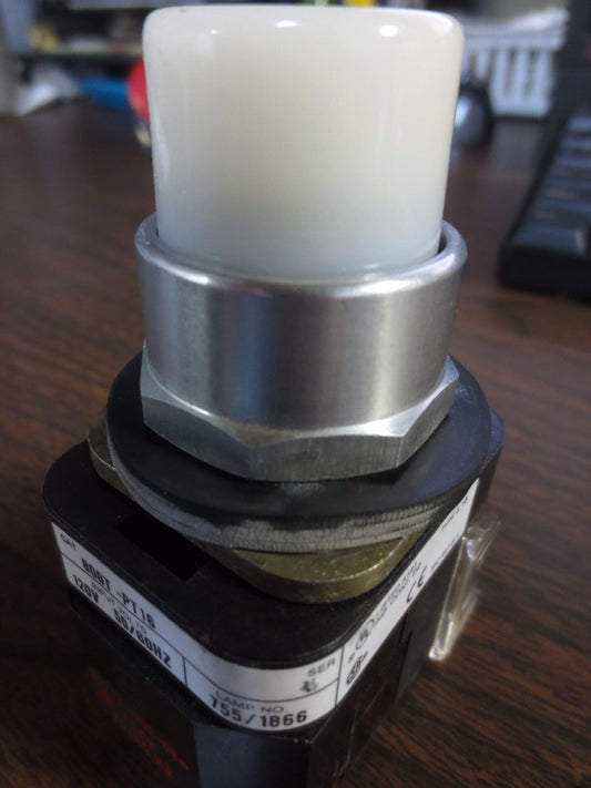 ALLEN-BRADLEY ILLUMINATED PUSH BUTTON, WHITE, 800T-PT16, Ser. T