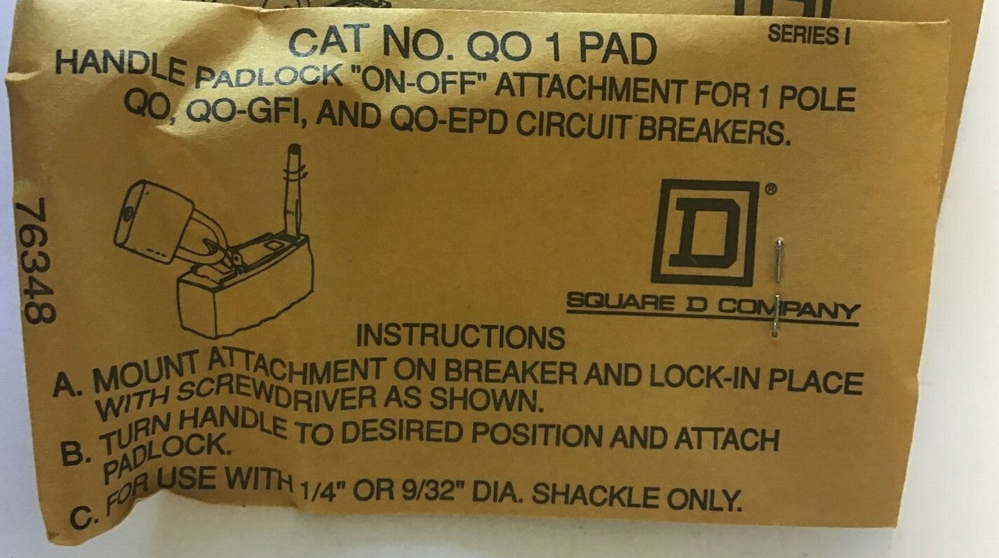 SQUARE D QO 1 HANDLE PADLOCK "ON-OFF" ****LOTOF5***