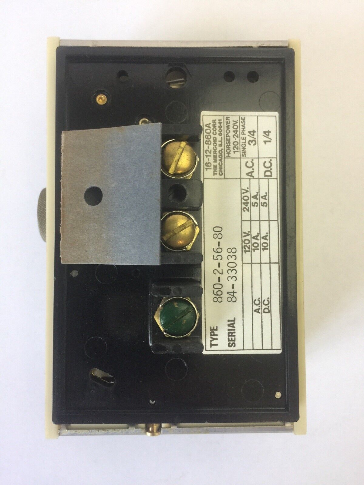 MERCOID CONTROL TYPE DAW 860-2-56-80 THERMOSTAT120/240V 10/5A