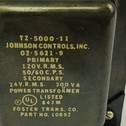 JOHNSON CONTROLS TZ-5000-11 POWER TRANSFORMER 120 V.R.M.S. 50/60 300VA