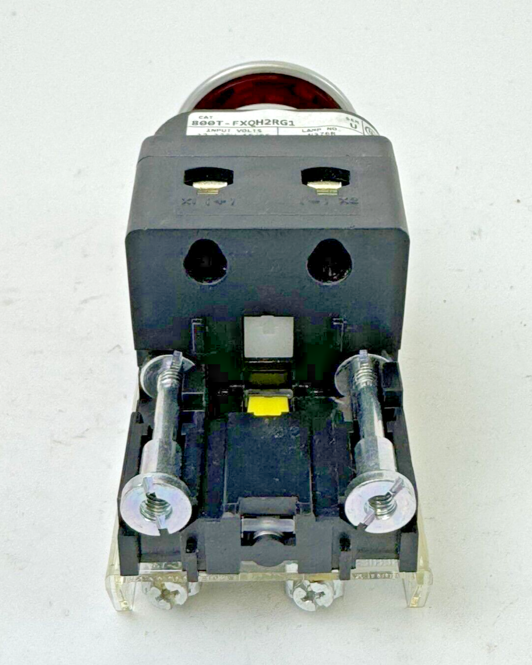ALLEN-BRADLEY - 800T-FXQH2RG1 SER. U - RED MUSHROOM PUSH/PULL BUTTON W/ BLOCK