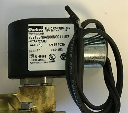 PARKER 7321BBN64N00N0C111B2 SOLENOID VALVE 10WATTS PSI2-150 1"
