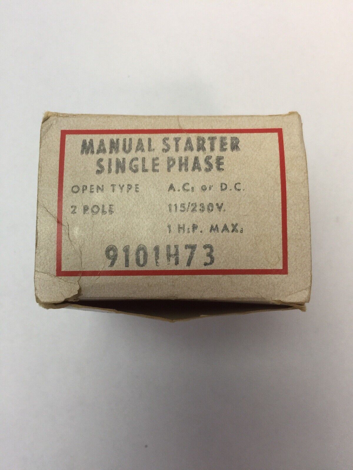 CUTLER HAMMER 9101H73 MANUAL STARTER SINGLE PHASE 115/230V 1HP 2 POLE