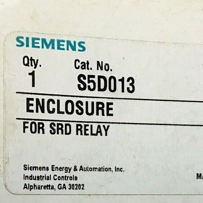 SIEMENS S5D013 ENCLOSURE FOR SRD RELAY