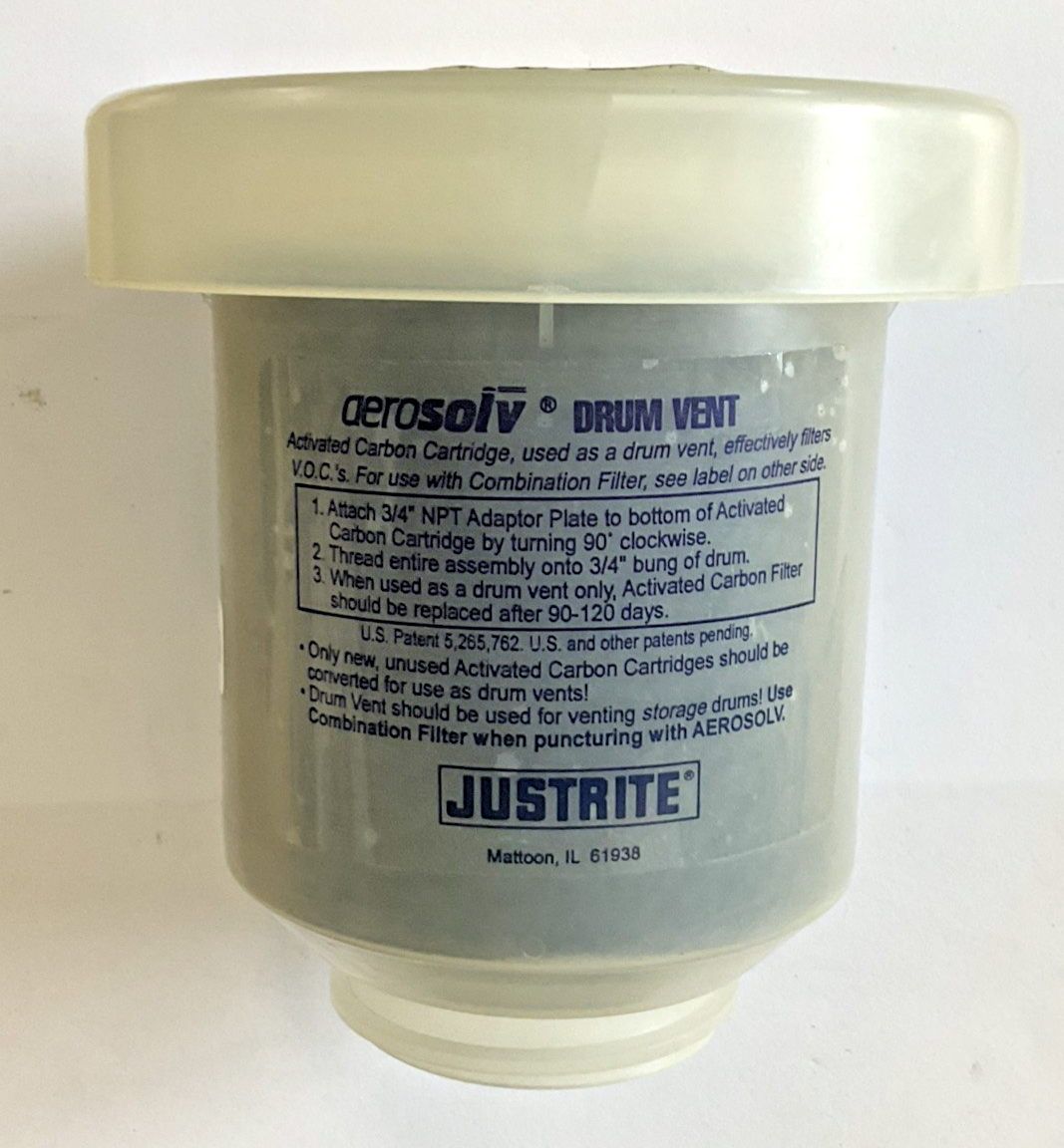 AEROSOLV COMBINATION FILTER DRUM VENT ACTIVATED CARBON CARTRIDGE A