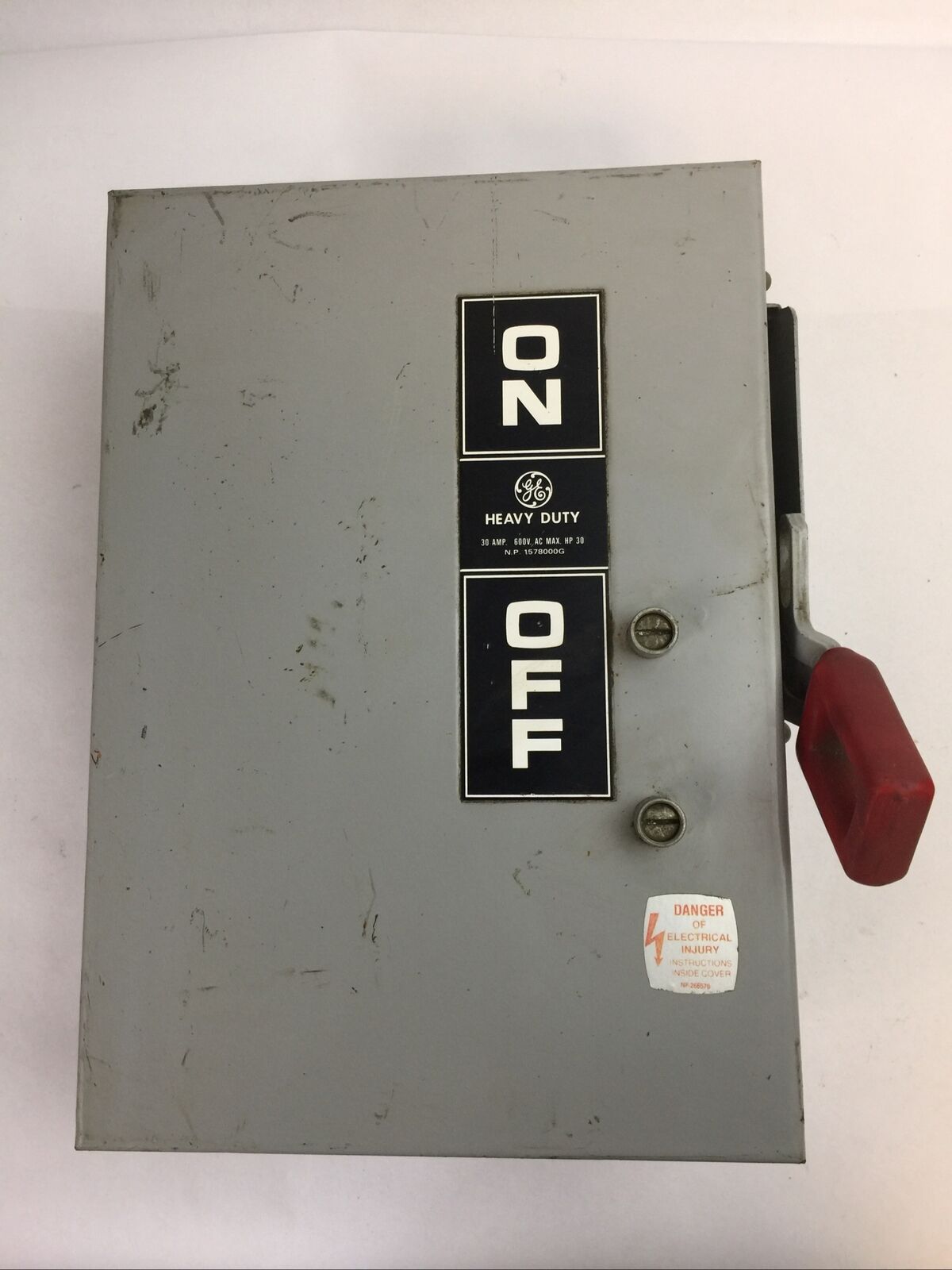 GE THN3361J MOD 7 NON FUSIBLE SAFETY SWITCH 600VAC 250VDC 30A 30HP 3P TYPE 1,12