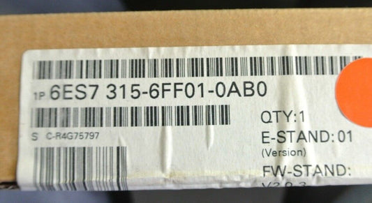 SIEMENS 6ES7 315-6FF01-0AB0 - SIMATIC CENTRAL PROCESSING UNIT CPU315F-2 DP