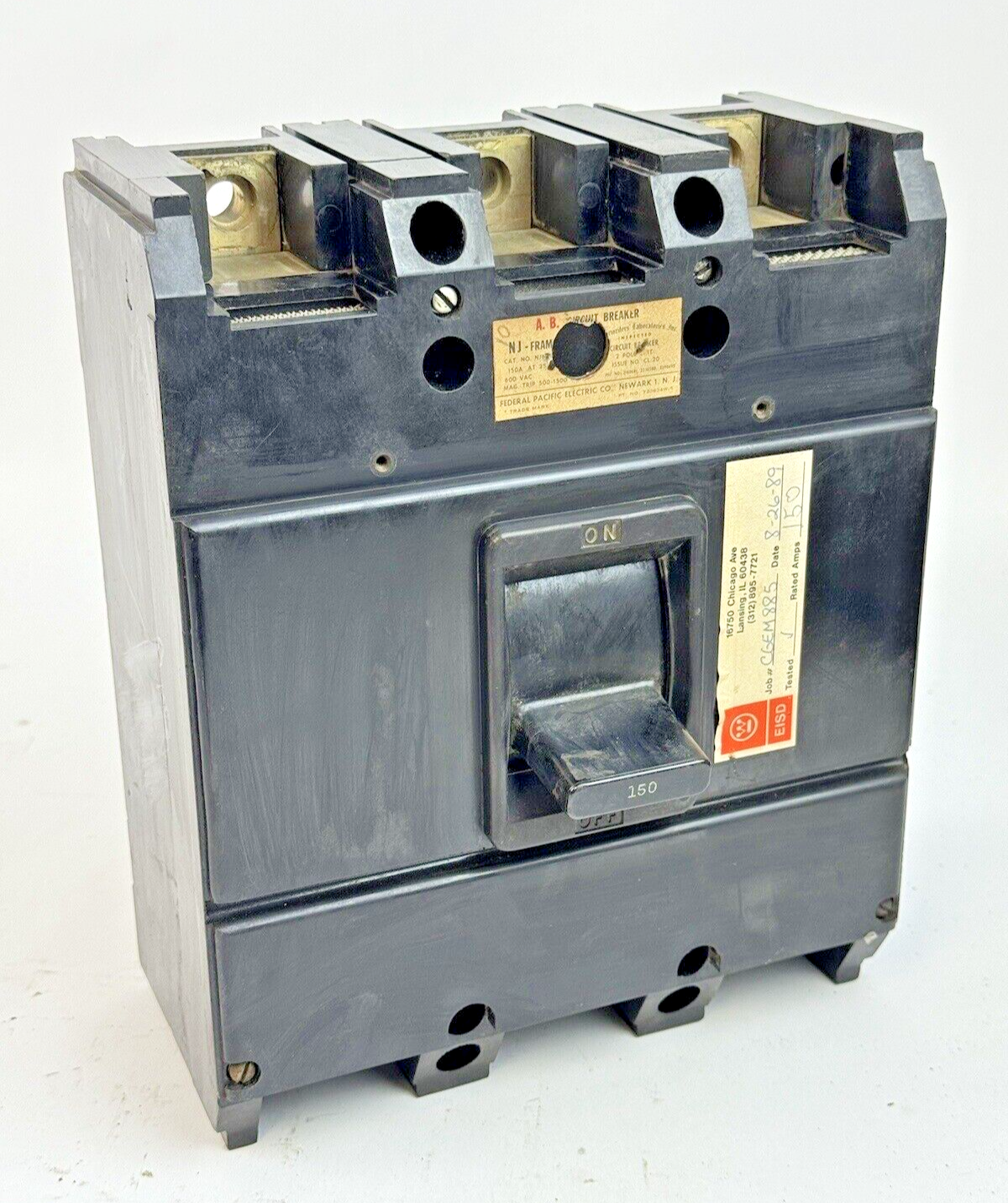 FPE - NJ631150 - MOLDED CASE CIRCUIT BREAKER - 150 A, 3 POLE, 600 VAC