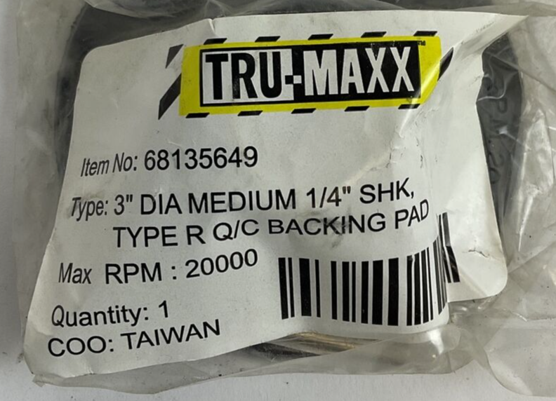 TRU-MAXX 68135649 DISC BACKING PAD 3" RPM20000***LOTOF8***