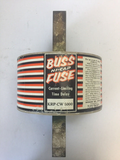 BUSS KRP-CW 5000 HI-CAP FUSE CURRENT-LIMITING TIME DELAY 5000AMP 600VAC