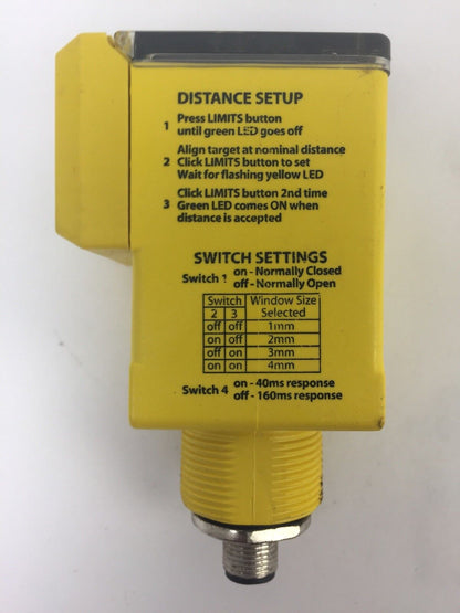 BANNER Q45UR3BA63CQ6 REMOTE ULTRASONIC SENSOR 12-24VDC 150mA