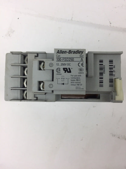 ALLEN BRADLEY 100-C09Z*400 CONTACTOR WITH 100-FSD250 SURGE SUPPRESSOR