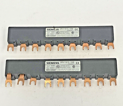 SIEMENS *LOT OF 2*- 3RV1915-1BB - BUSBAR - MODULAR SPACING 45 mm for 3 SWITCHES