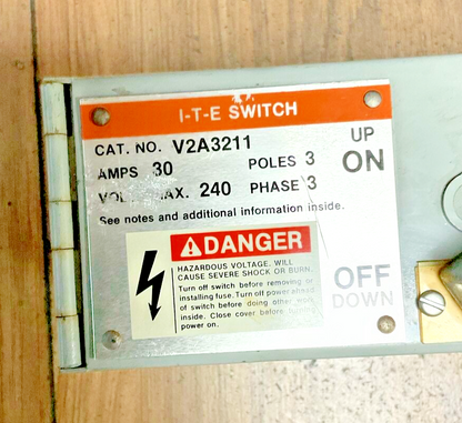 ITE V2A3211 TWIN PANELBOARD SWITCH 3POLE 3PH 30A 240V