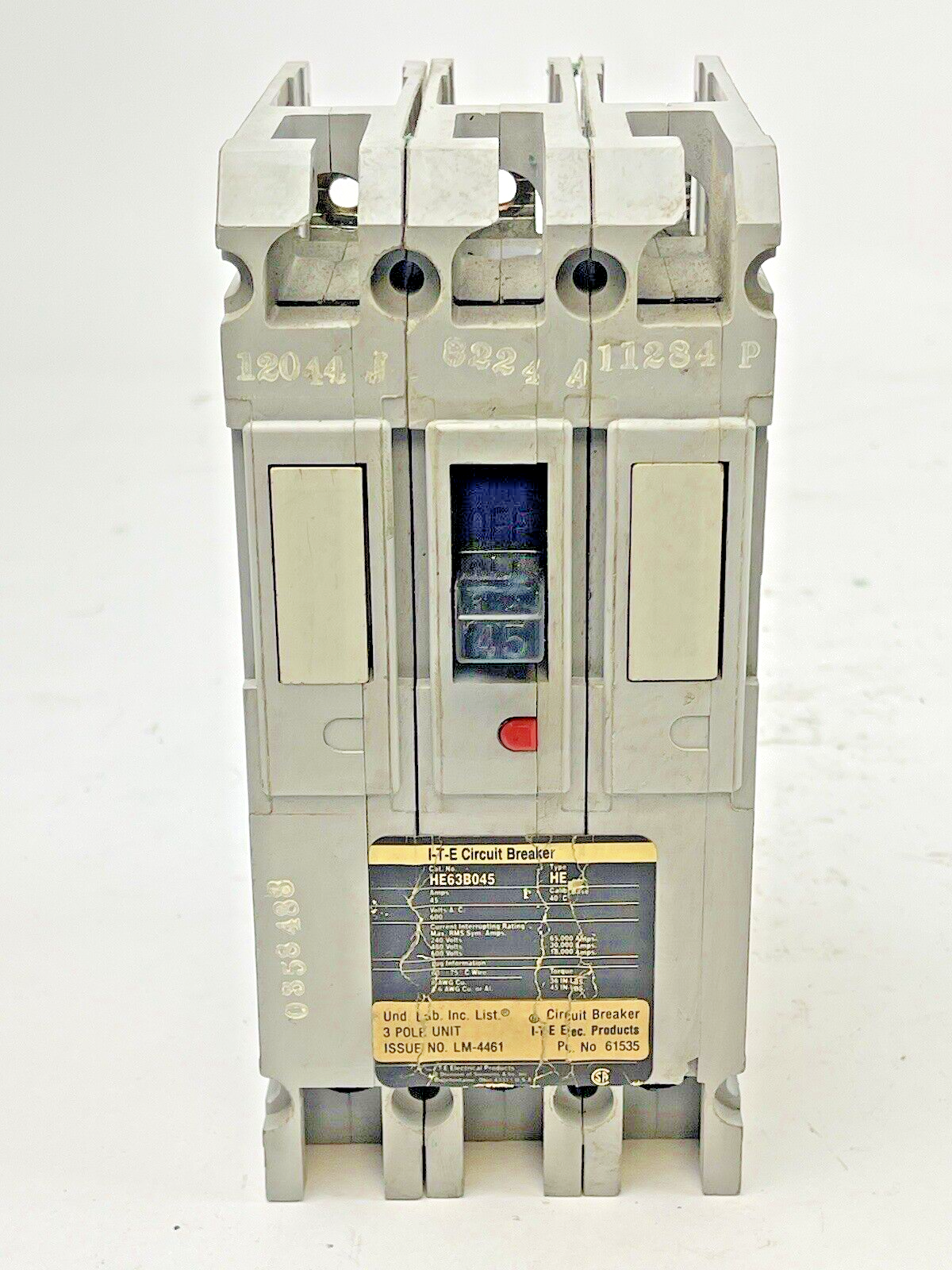 ITE - SIEMENS - HE63B045 - CIRCUIT BREAKER - 45A, 600 VAC, 3 POLE - TYPE HE