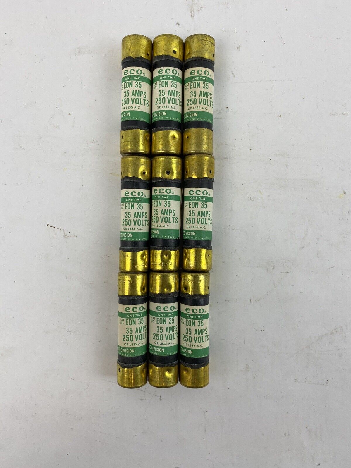 Economy Fuse EON35 35A 250V Fuse "Lot of 9"