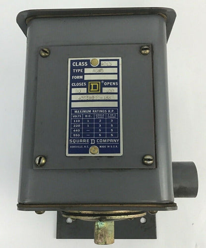 SQUARE D CLASS 9013 PRESSURE CLOSE 80LBS-OPEN 100LBS.