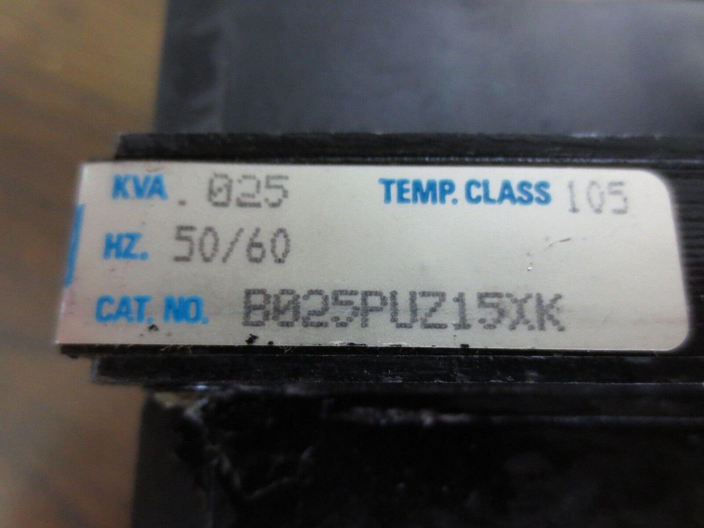 IMPERVITRAN B025PUZ15XK CONTROL TRANSFORMER 240/480V -- 120V, .025kVA