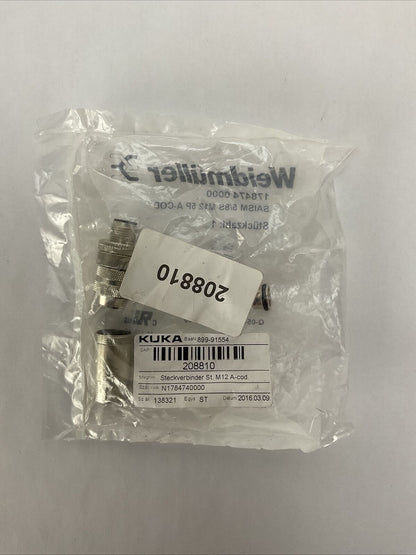 WEIDMULLER 1784740000 SAISM 5/8S M12 5P A-COD CONNECTOR 125VAC 4A